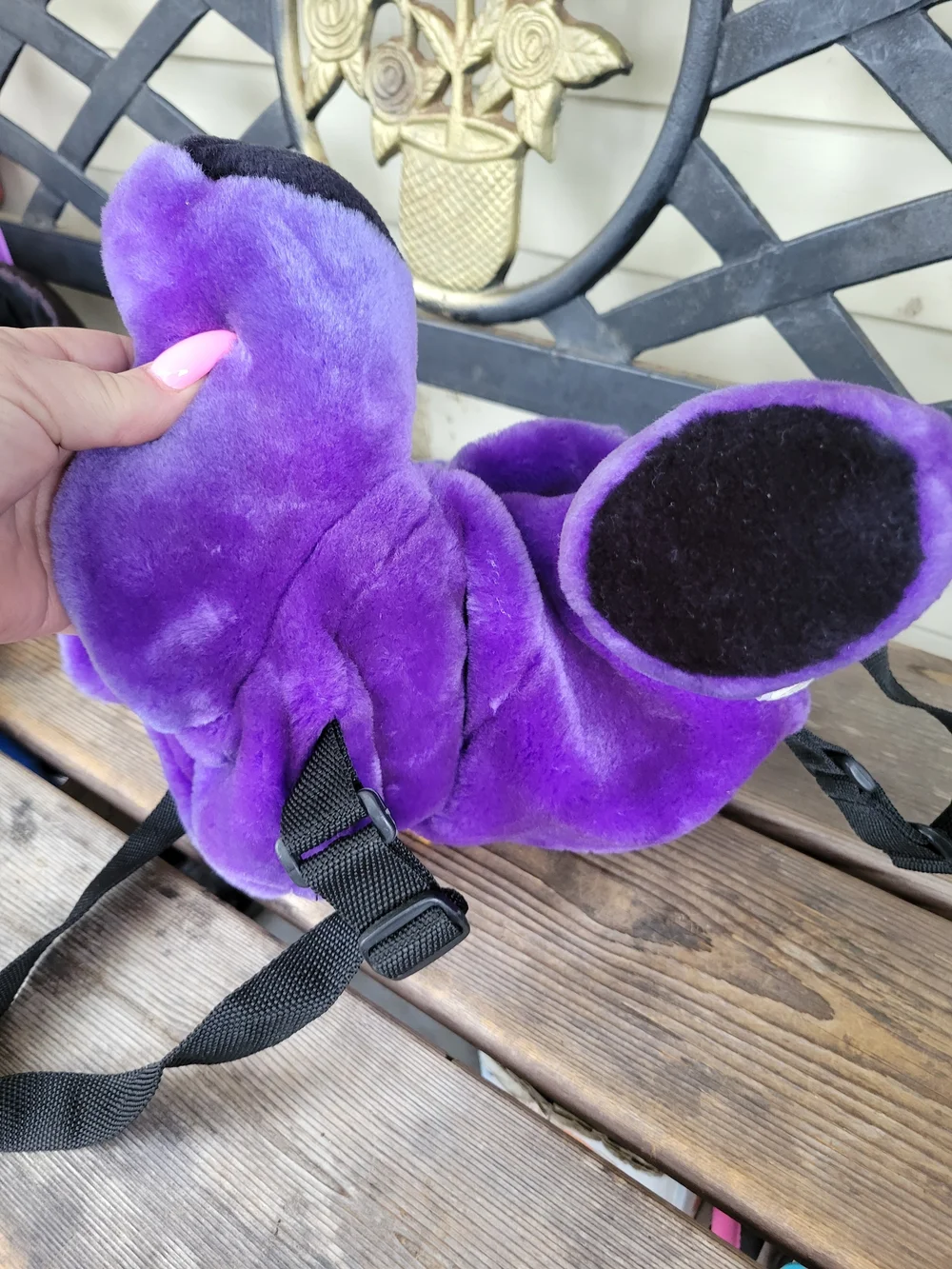 Vintage Grateful Dead PURPLE YELLOW plush bear backpack bag by Steven Smith 1990